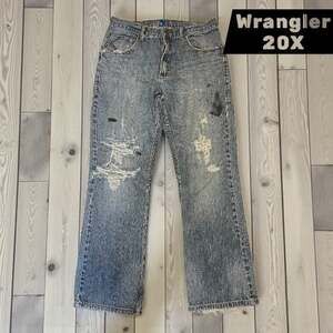Wrangler 20X Style 42 Vintage Bootcut Jeans Natural wear and tear 33x32